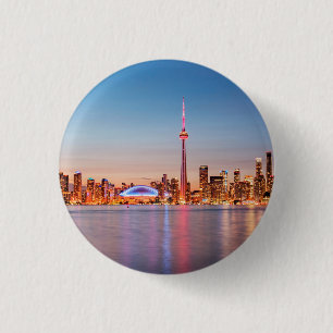 Badge Rond 2,50 Cm Coucher de soleil sur l'horizon de Toronto