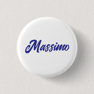 Badge Rond 2,50 Cm Couleur bleu profond Calligraphie moderne simple d