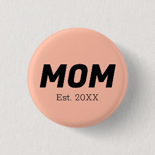 Badge Rond 2,50 Cm Couleur de tendance - Bouton Maman Peach Soft