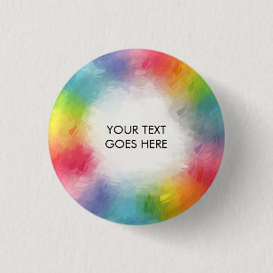 Badge Rond 2,50 Cm Couleurs arc-en-ciel Ajouter votre nom de texte Mo