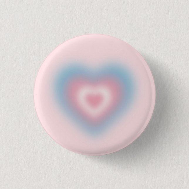 Badge Rond 2,50 Cm Couleurs du drapeau transversal sur un coeur flou (Devant)