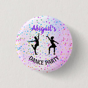 Badge Rond 2,50 Cm Couleurs et étoiles de danse pour enfants partout