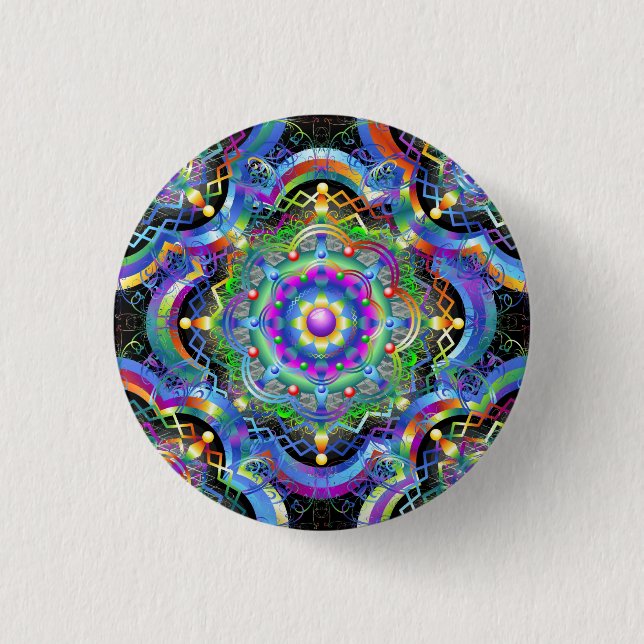 Badge Rond 2,50 Cm Couleurs Universe Mandala (Devant)