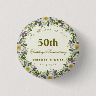 Badge Rond 2,50 Cm Couples personnalisés 50e Mariage