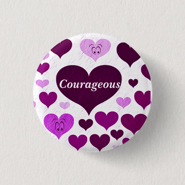 Badge Rond 2,50 Cm Courageux, Amour_ (Devant)