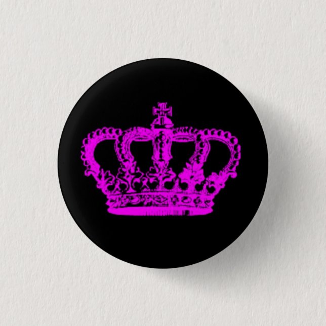 Badge Rond 2,50 Cm Couronne rose (Devant)