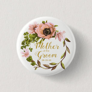 Badge Rond 2,50 Cm Couronne rose Peony Mère de la chambre ID456