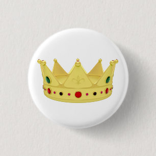 Badge Rond 2,50 Cm Couronne royale d'or