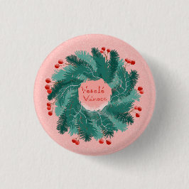 Badge Rond 2,50 Cm Couronne tchèque de Noël Joyeux