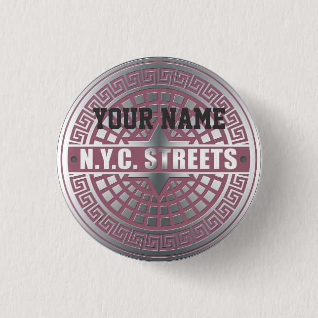 Badge Rond 2,50 Cm Couvercles de trouNYC (Devant)