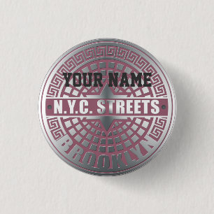 Badge Rond 2,50 Cm Couvertures de trou Brooklyn