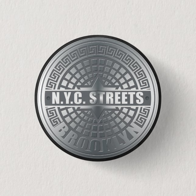 Badge Rond 2,50 Cm Couvertures de trou Brooklyn (Devant)