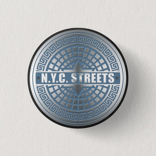 Badge Rond 2,50 Cm Couvertures de trou NYC (Devant)
