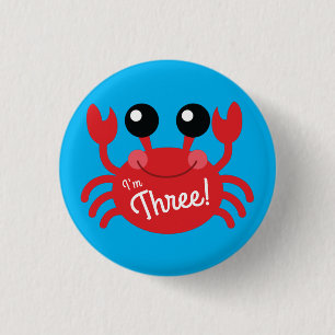 Badge Rond 2,50 Cm Crabe Anniversaire Soirée Cartoon Enfants