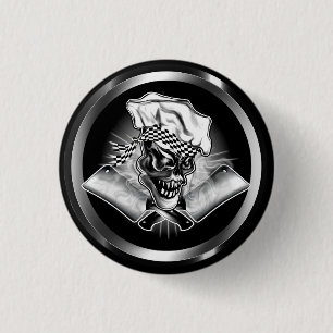 Badge Rond 2,50 Cm Crâne 5 de chef