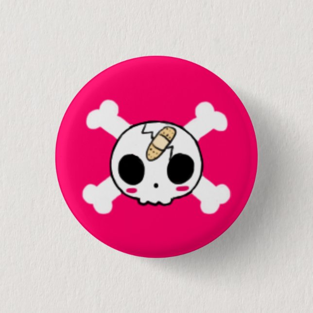 Badge Rond 2,50 Cm Crâne à la Bande-aide (Devant)