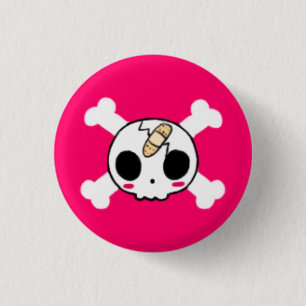 Badge Rond 2,50 Cm Crâne à la Bande-aide