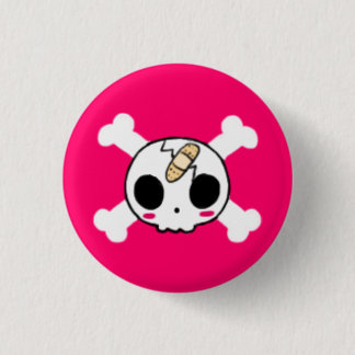 Badge Rond 2,50 Cm Crâne à la Bande-aide