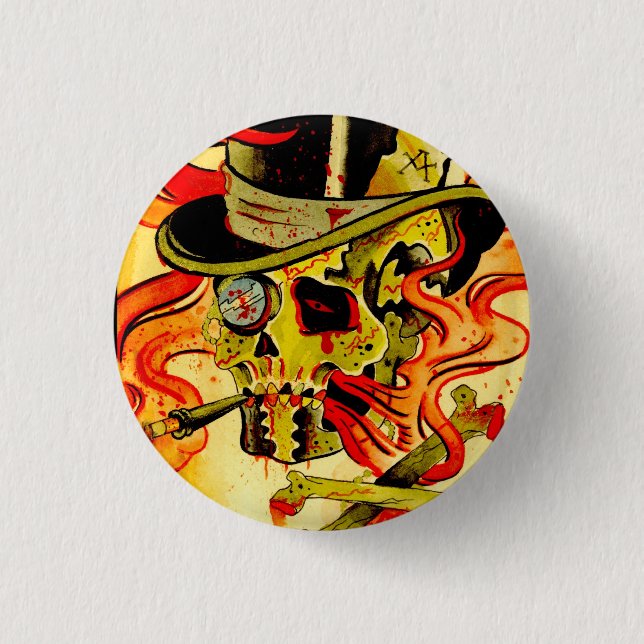 Badge Rond 2,50 Cm Crâne de Gentelmen (Devant)