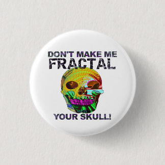 Badge Rond 2,50 Cm Crâne drôle de fractale
