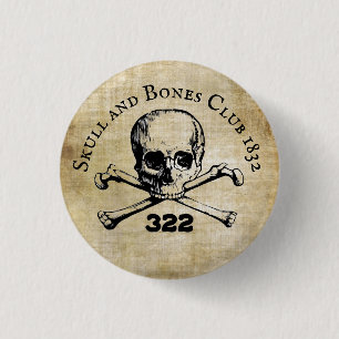 Badge Rond 2,50 Cm Crâne et os