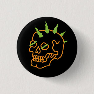 Badge Rond 2,50 Cm Crâne néon