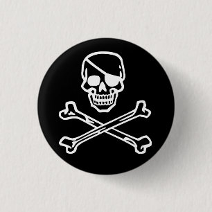 Badge Rond 2,50 Cm Crâne (noir)