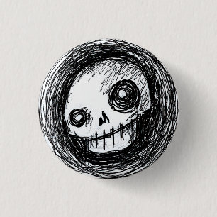 Badge Rond 2,50 Cm Crâne peu précis