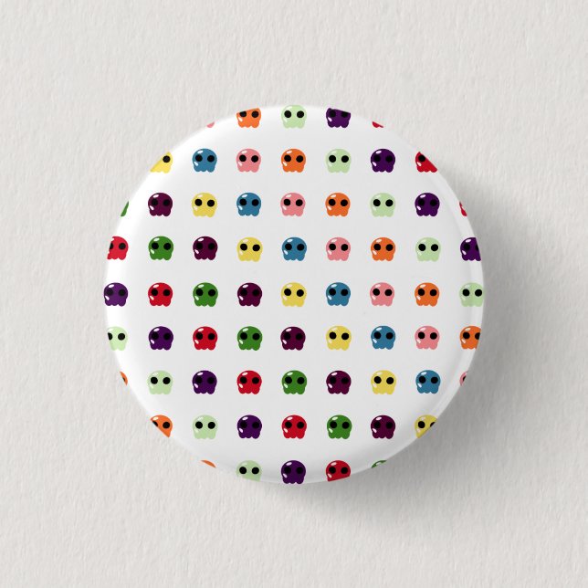 Badge Rond 2,50 Cm Crânes de sucre (Devant)
