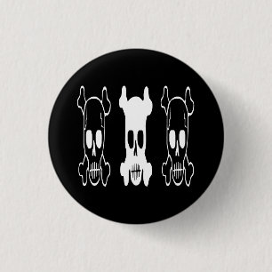 BADGE ROND 2,50 CM CRÂNES GOTHIQUES