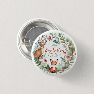 Badge Rond 2,50 Cm Créatures des bois | Grande Soeur Pour Être Bois