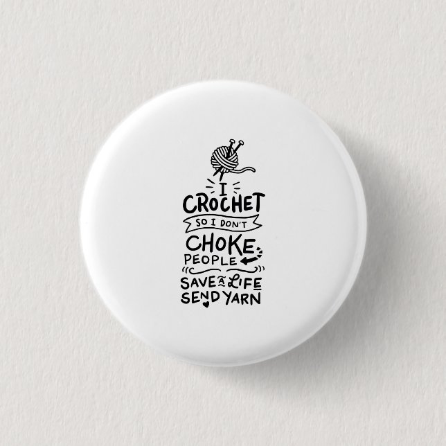 Badge Rond 2,50 Cm Crocheter Crochet laine (Devant)