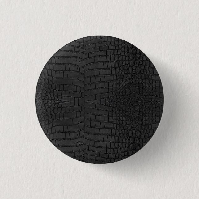 Badge Rond 2,50 Cm Crocodile noir en cuir imprimé (Devant)
