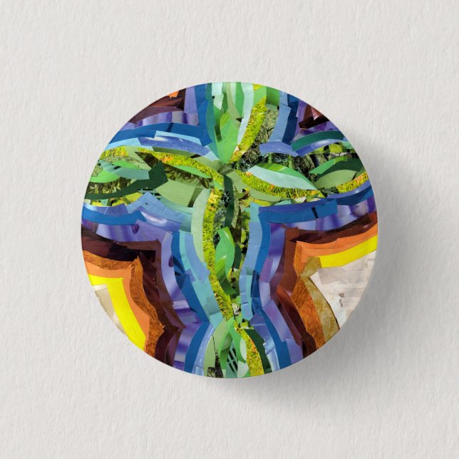 Badge Rond 2,50 Cm Croix arc-en-ciel (Devant)