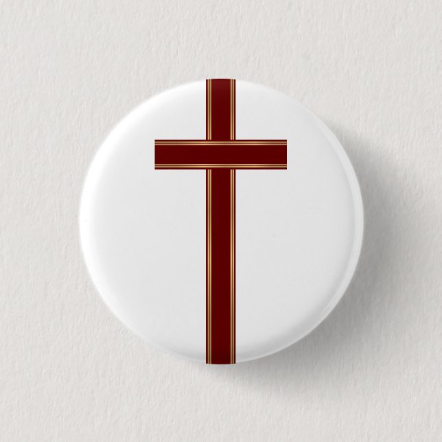 Badge Rond 2,50 Cm Croix chrétienne (Devant)