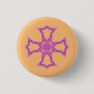 Badge Rond 2,50 Cm Croix chrétienne rose Art moderne et esthétique