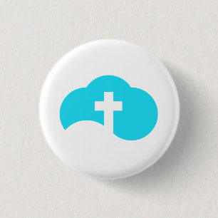Badge Rond 2,50 Cm Croix du nuage