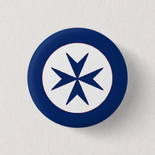 Badge Rond 2,50 Cm Croix octogonale BLUE CORSAIR STYLE