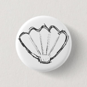 Badge Rond 2,50 Cm Croquis de coquillage