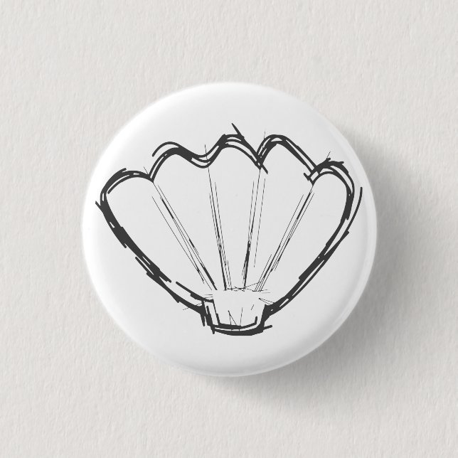 Badge Rond 2,50 Cm Croquis de coquillage (Devant)