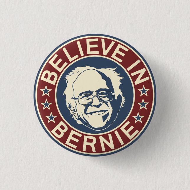 Badge Rond 2,50 Cm Croyez au bouton de Bernie (V1) (Devant)