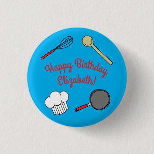Badge Rond 2,50 Cm Cuisine Chef Cuisine Enfants 1ère fête d'anniver