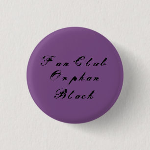 Badge Rond 2,50 Cm Cursive de manuscrit affligé par noir d'orphelin
