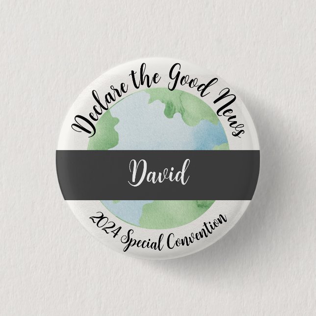 Badge Rond 2,50 Cm Custom 2024 Convention JW Déclarer les bonnes nouv (Devant)