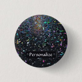Badge Rond 2,50 Cm Custom Iridescent Abstract Stained Glass Pattern