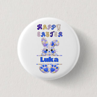 Badge Rond 2,50 Cm Cute Boy Easter Bunny Personalize
