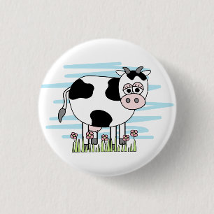 Badge Rond 2,50 Cm Cute Cartoon Cow