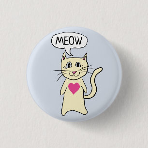 Badge Rond 2,50 Cm Cute chat Meow