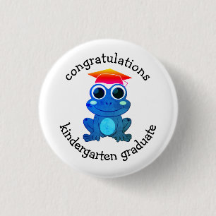 Badge Rond 2,50 Cm Cute Custom Frog Kindergarten Graduation