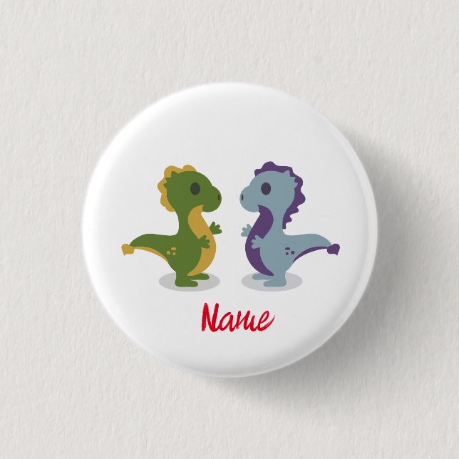 Badge Rond 2,50 Cm Cute Dinosaur Paire Thunder_Cove (Devant)